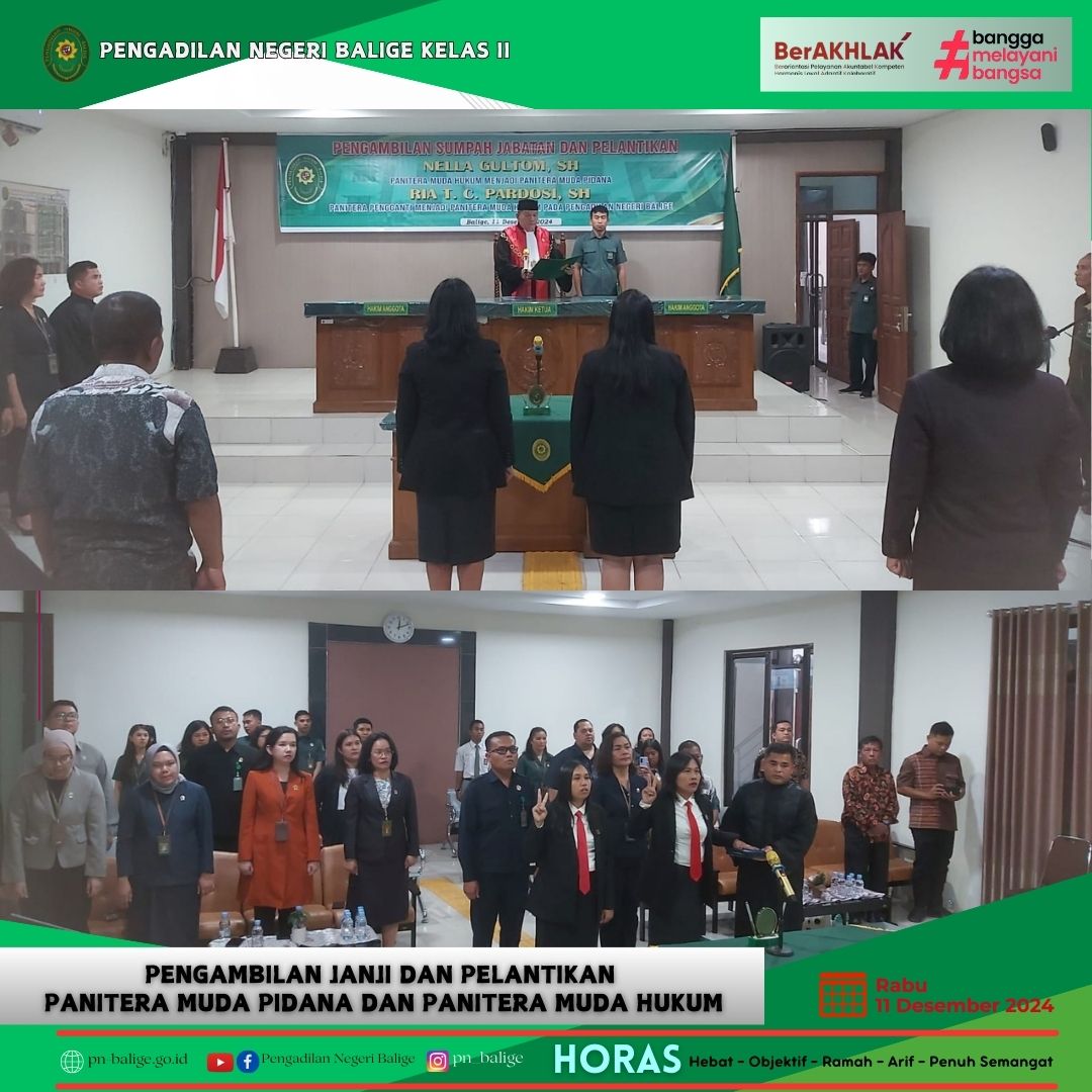 PENGAMBILAN JANJI DAN PELANTIKAN PANITERA MUDA PIDANA DAN PANITERA MUDA HUKUM PENGAMBILAN JANJI DAN PELANTIKAN PANITERA MUDA PIDANA DAN PANITERA MUDA HUKUM