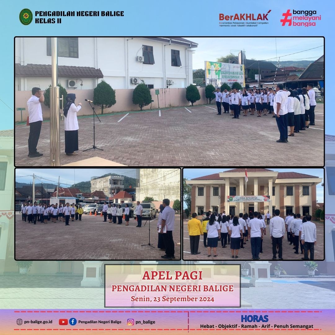 KEGIATAN APEL PAGI - Senin, 23 September 2024 KEGIATAN APEL PAGI - Senin, 23 September 2024