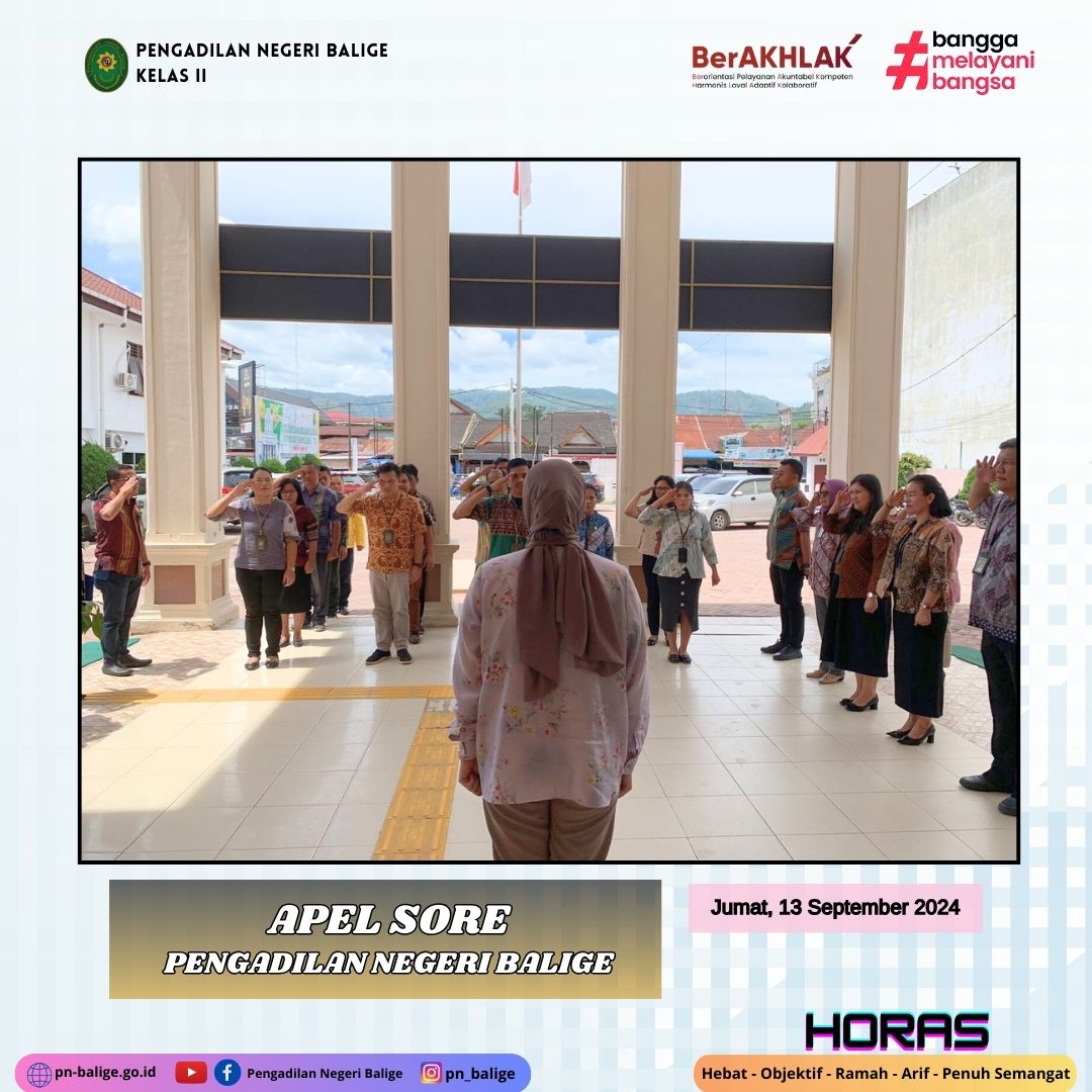 KEGIATAN APEL SORE - Jumat, 13 September 2024 KEGIATAN APEL SORE - Jumat, 13 September 2024
