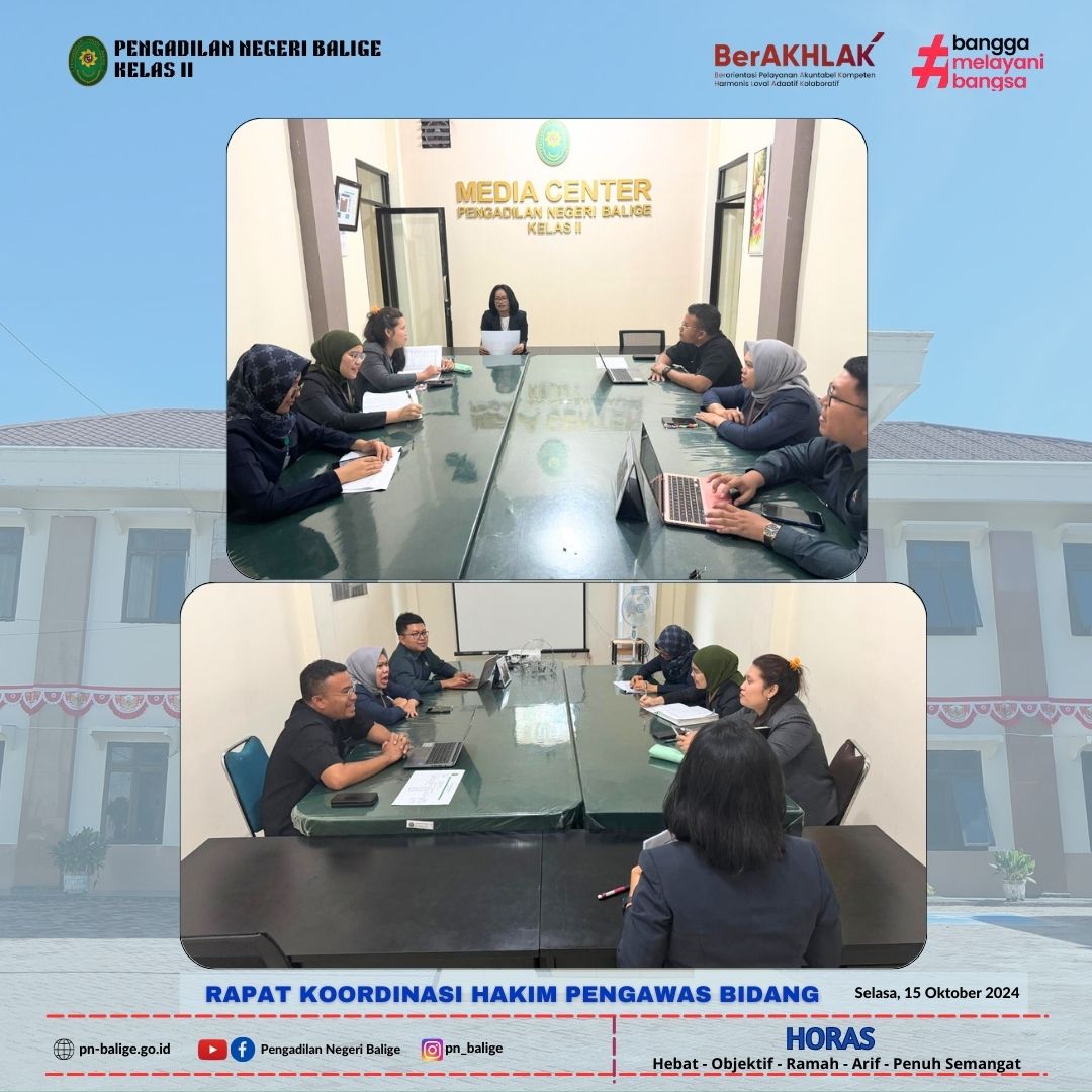 RAPAT KOORDINASI HAKIM PENGAWAS BIDANG RAPAT KOORDINASI HAKIM PENGAWAS BIDANG