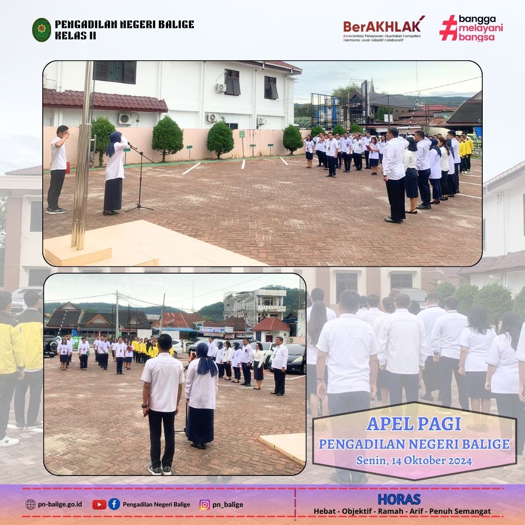 KEGIATAN APEL PAGI - Senin, 14 Oktober 2024 KEGIATAN APEL PAGI - Senin, 14 Oktober 2024