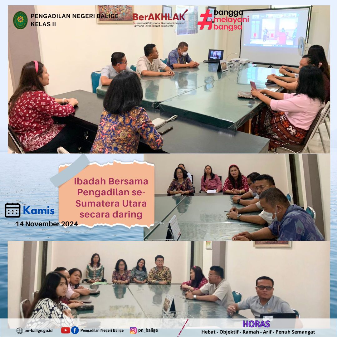 IBADAH BERSAMA PENGADILAN SE-SUMATERA UTARA SECARA DARING IBADAH BERSAMA PENGADILAN SE-SUMATERA UTARA SECARA DARING