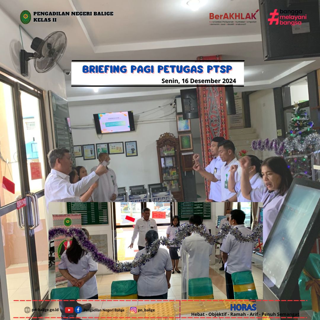 BRIEFING PAGI PETUGAS PTSP