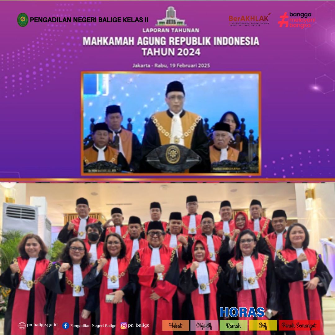 KETUA PENGADILAN NEGERI BALIGE MENGHADIRI KEGIATAN SIDANG ISTIMEWA LAPORAN TAHUNAN MAHKAMAH AGUNG RI TAHUN 2024 KETUA PENGADILAN NEGERI BALIGE MENGHADIRI KEGIATAN SIDANG ISTIMEWA LAPORAN TAHUNAN MAHKAMAH AGUNG RI TAHUN 2024