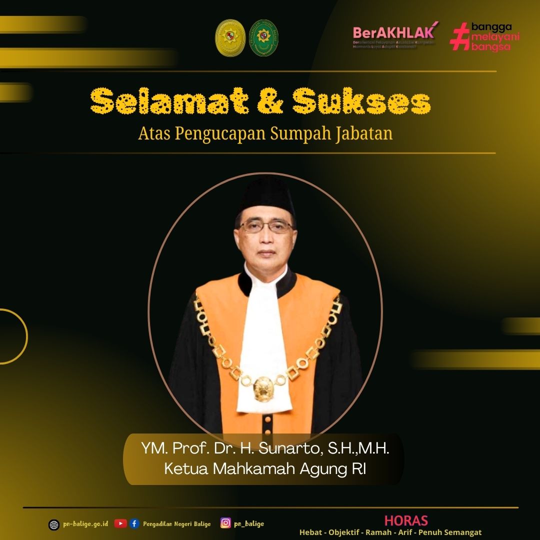 SELAMAT DAN SUKSES ATAS PENGUCAPAN SUMPAH JABATAN KETUA MARI SELAMAT DAN SUKSES ATAS PENGUCAPAN SUMPAH JABATAN KETUA MARI
