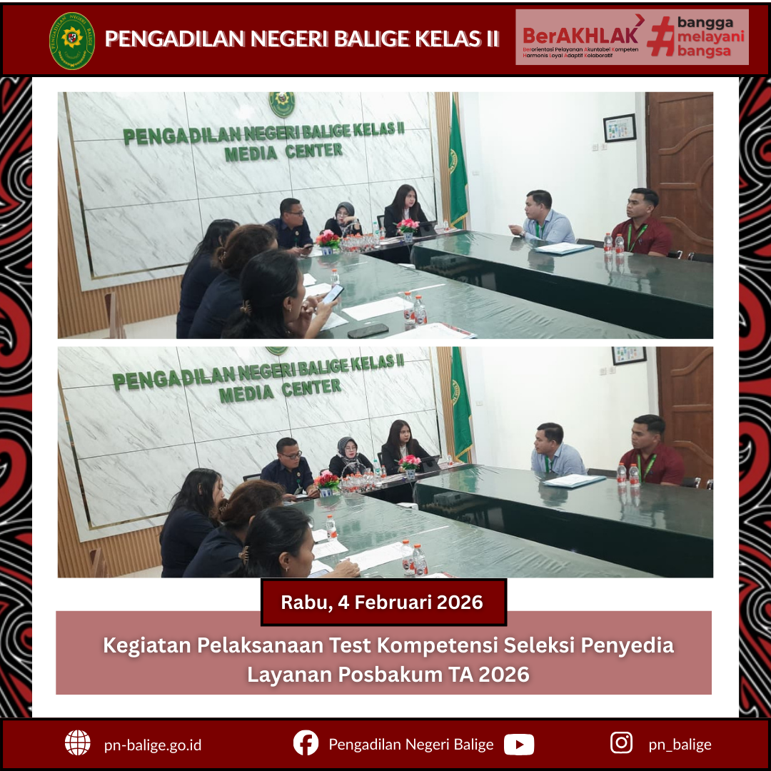 KEGIATAN PELAKSANAAN TEST KOMPETENSI SELEKSI PENYEDIA LAYANAN POSBAKUM TA 2026