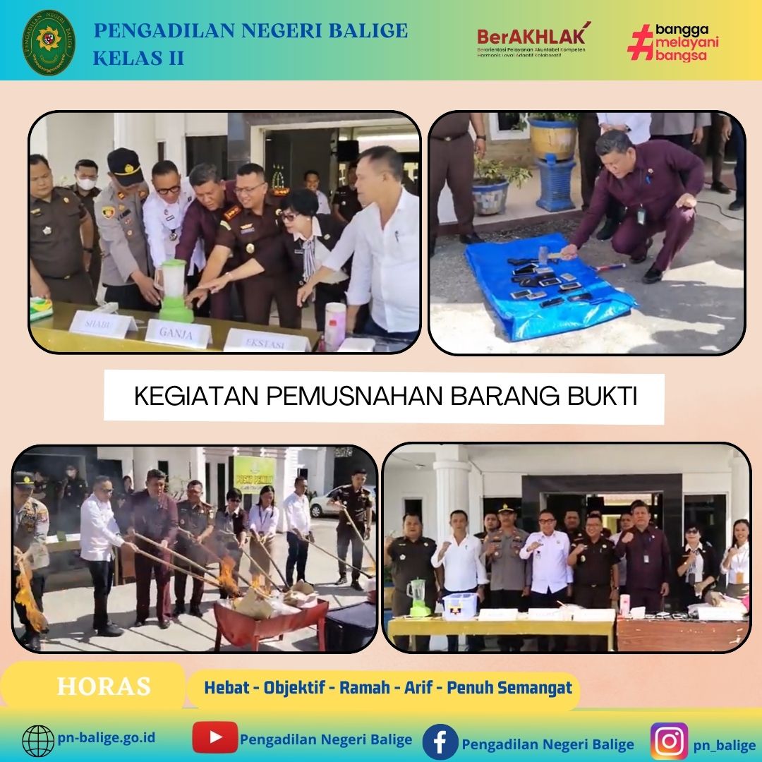 KETUA PENGADILAN NEGERI BALIGE MENGHADIRI KEGIATAN PEMUSNAHAN BARANG BUKTI DI KEJAKSAAN NEGERI TOBA SAMOSIR KETUA PENGADILAN NEGERI BALIGE MENGHADIRI KEGIATAN PEMUSNAHAN BARANG BUKTI DI KEJAKSAAN NEGERI TOBA SAMOSIR