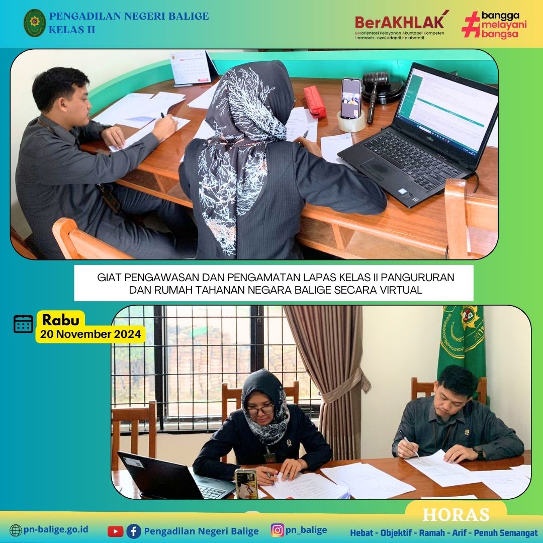 GIAT PENGAWASAN DAN PENGAMATAN LAPAS KELAS II PANGURURAN DAN RUMAH TAHANAN NEGARA BALIGE SECARA VIRTUAL GIAT PENGAWASAN DAN PENGAMATAN LAPAS KELAS II PANGURURAN DAN RUMAH TAHANAN NEGARA BALIGE SECARA VIRTUAL