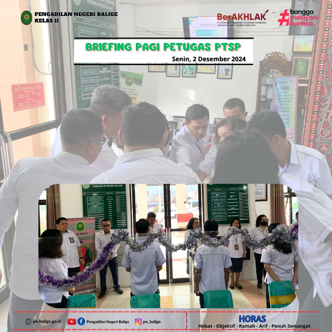 BRIEFING PAGI PETUGAS PTSP BRIEFING PAGI PETUGAS PTSP