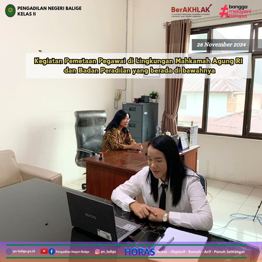 PELAKSANAAN KEGIATAN PEMETAAN PEGAWAI DI LINGKUNGAN MAHKAMAH AGUNG RI DAN BADAN PERADILAN YANG BERADA DI BAWAHNYA PELAKSANAAN KEGIATAN PEMETAAN PEGAWAI DI LINGKUNGAN MAHKAMAH AGUNG RI DAN BADAN PERADILAN YANG BERADA DI BAWAHNYA