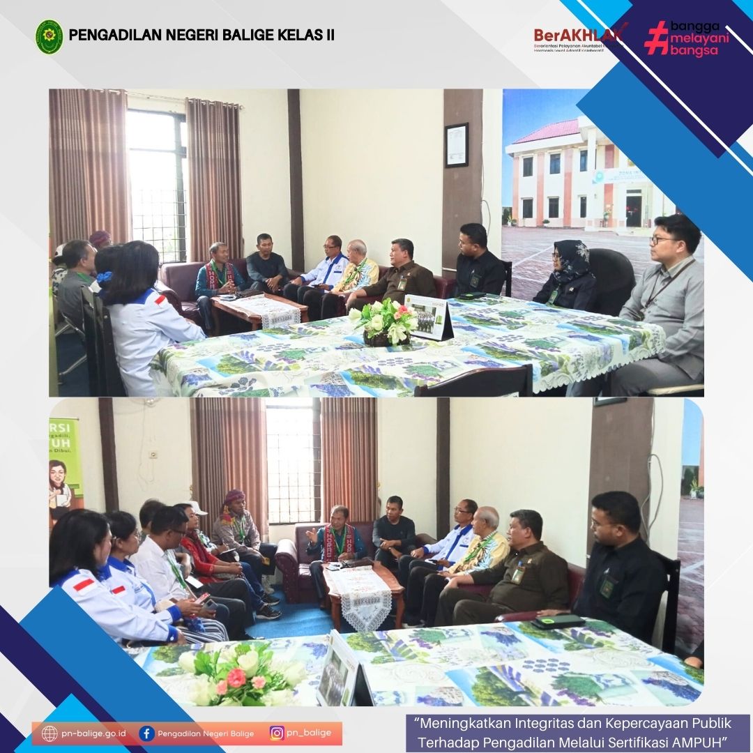 SILAHTURAHMI ORGANISASI KEMASYARAKATAN DENGAN KETUA PENGADILAN NEGERI BALIGE SILAHTURAHMI ORGANISASI KEMASYARAKATAN DENGAN KETUA PENGADILAN NEGERI BALIGE