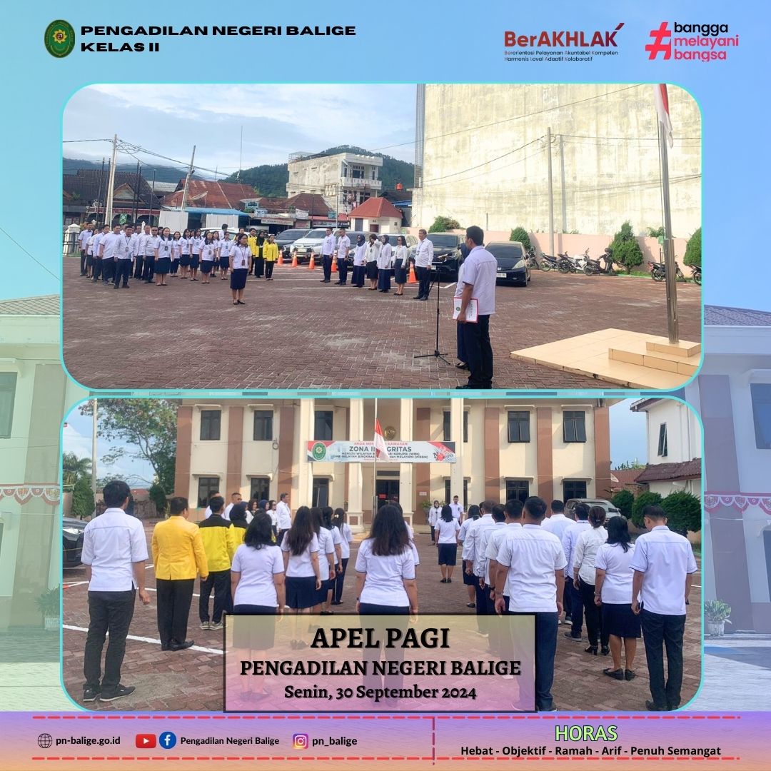 KEGIATAN APEL PAGI - Senin, 30 September 2024 KEGIATAN APEL PAGI - Senin, 30 September 2024