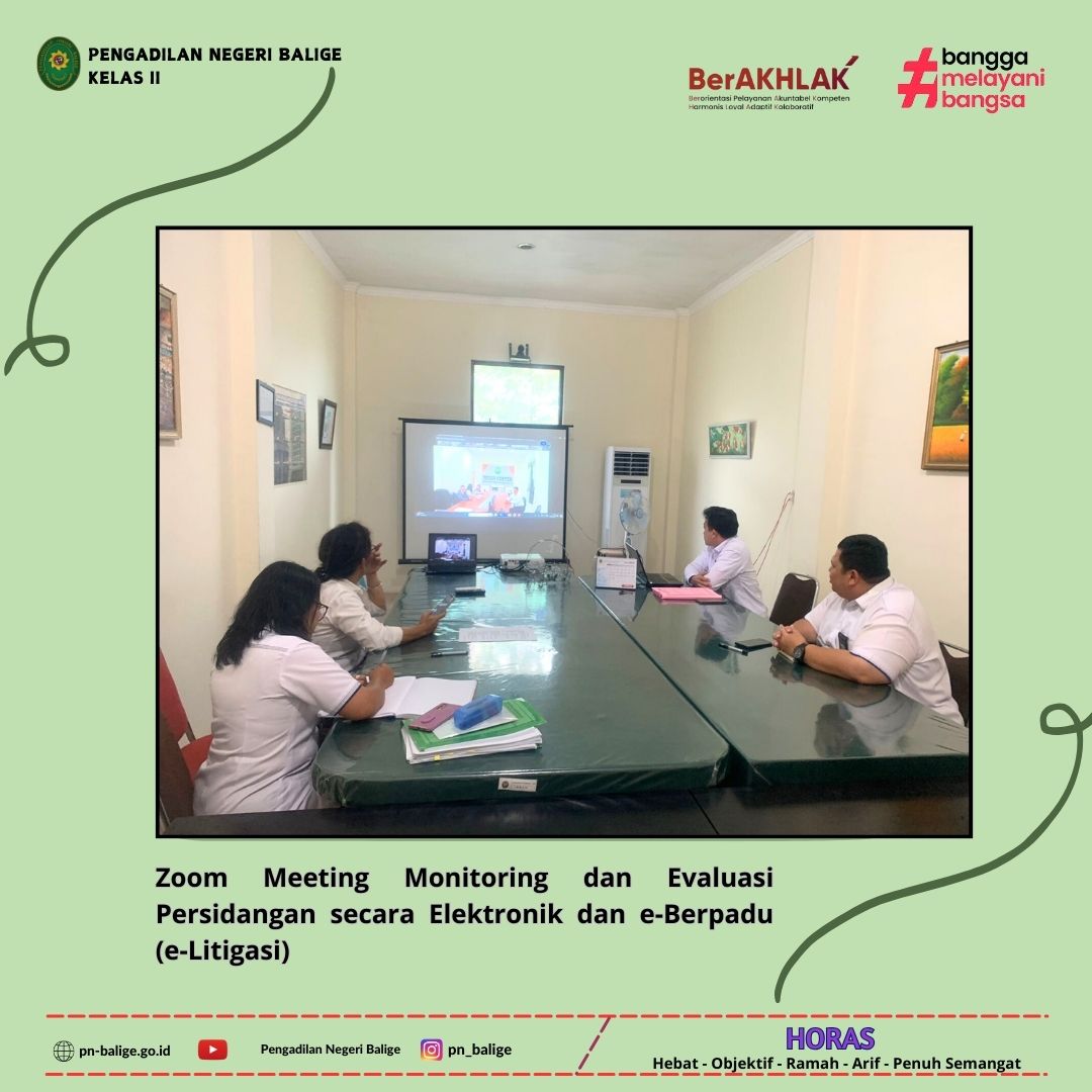 Zoom Meeting Monitoring dan Evaluasi Persidangan secara Elektronik dan e-Berpadu (e-Litigasi) yang diselenggarakan oleh Pengadilan Tinggi Medan Zoom Meeting Monitoring dan Evaluasi Persidangan secara Elektronik dan e-Berpadu (e-Litigasi) yang diselenggarakan oleh Pengadilan Tinggi Medan