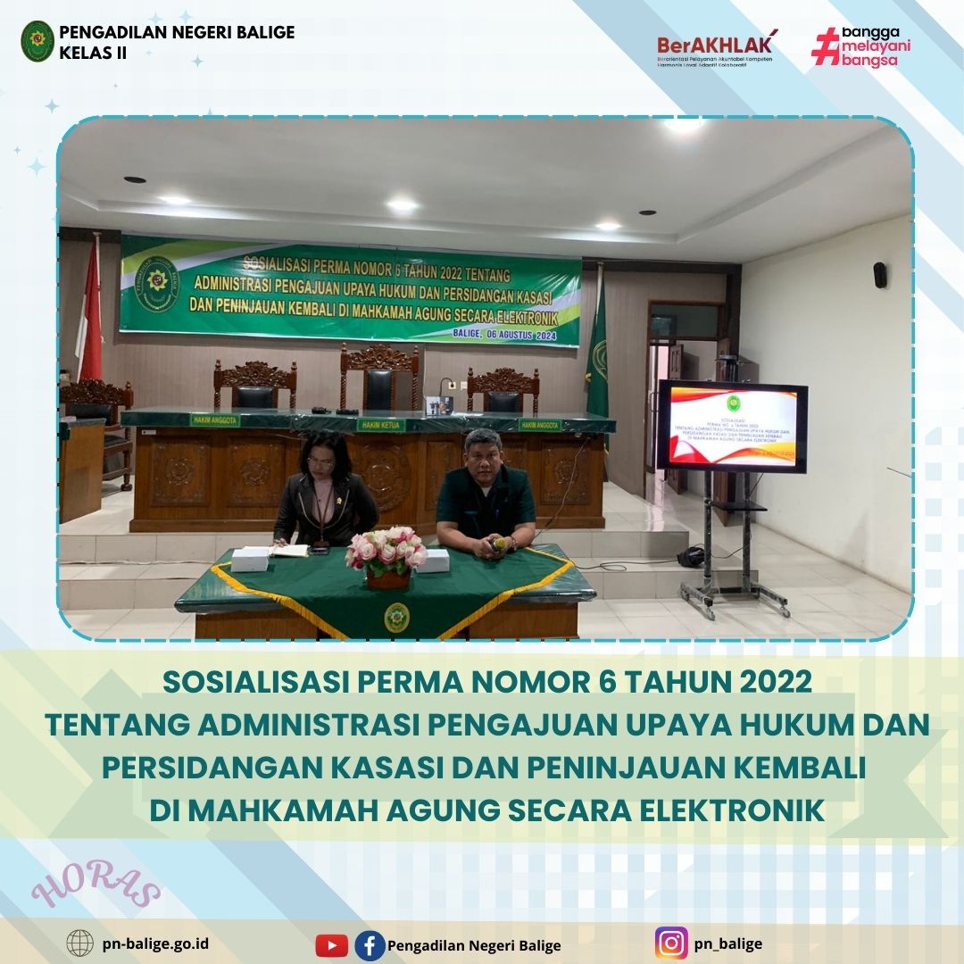 Sosialisasi PERMA Nomor 6 Tahun 2022