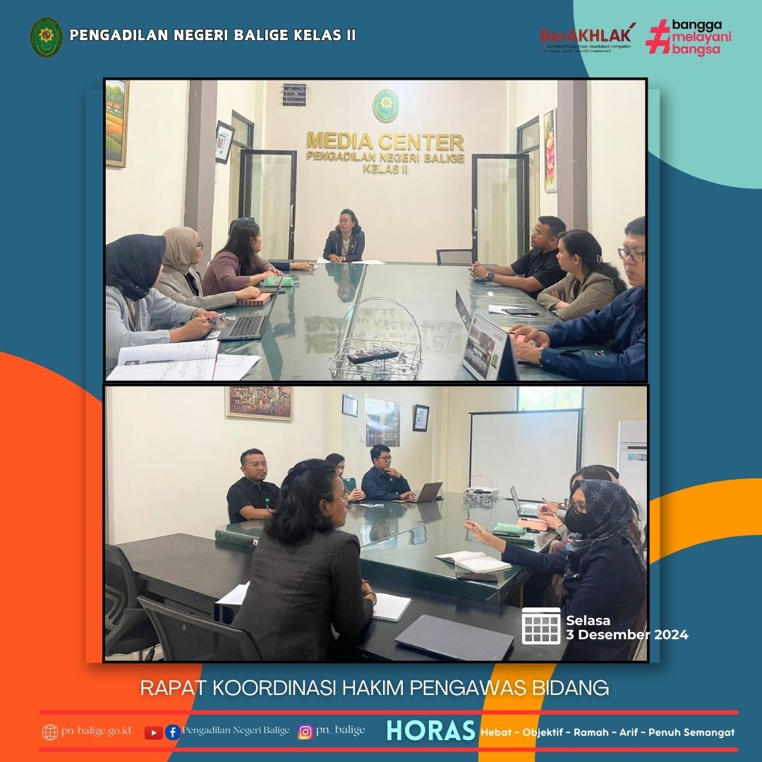 RAPAT KOORDINASI HAKIM PENGAWAS BIDANG RAPAT KOORDINASI HAKIM PENGAWAS BIDANG