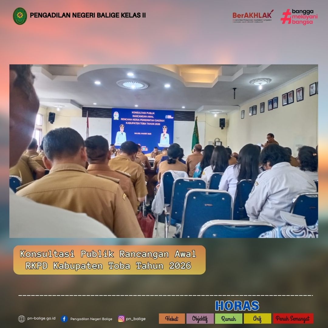 KEPALA SUB BAGIAN UMUM DAN KEUANGAN MENGHADIRI ACARA KONSULTASI PUBLIK RANCANGAN AWAL RKPD KABUPATEN TOBA TAHUN 2026 KEPALA SUB BAGIAN UMUM DAN KEUANGAN MENGHADIRI ACARA KONSULTASI PUBLIK RANCANGAN AWAL RKPD KABUPATEN TOBA TAHUN 2026
