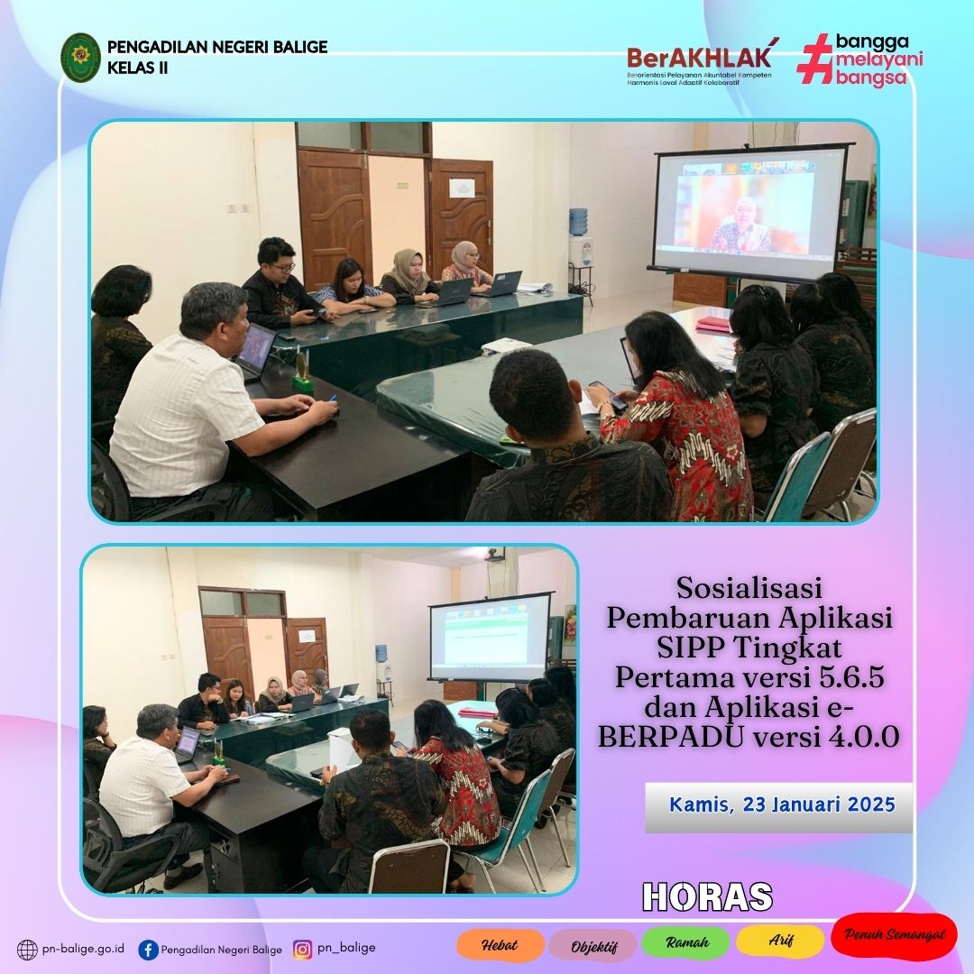 SOSIALISASI PEMBARUAN APLIKASI SIPP TINGKAT PERTAMA VERSI 5.6.5 DAN APLIKASI e-BERPADU VERSI 4.0.0 SECARA DARING SOSIALISASI PEMBARUAN APLIKASI SIPP TINGKAT PERTAMA VERSI 5.6.5 DAN APLIKASI e-BERPADU VERSI 4.0.0 SECARA DARING