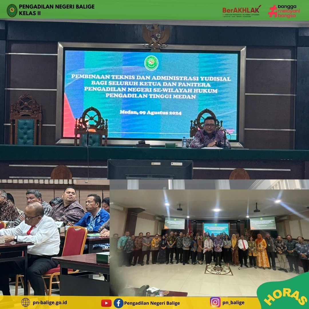 Kegiatan Pembinaan Teknis dan Administrasi Yudisial bagi seluruh Ketua dan Panitera Pengadilan Negeri se-Wilayah Hukum Pengadilan Tinggi Medan Kegiatan Pembinaan Teknis dan Administrasi Yudisial bagi seluruh Ketua dan Panitera Pengadilan Negeri se-Wilayah Hukum Pengadilan Tinggi Medan