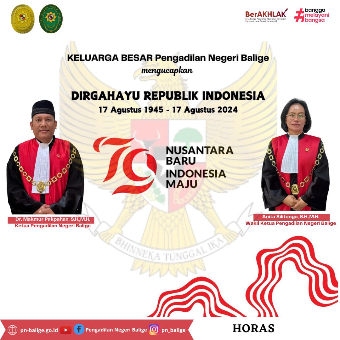 Ucapan Dirgahayu Republik Indonesia ke 79 Tahun