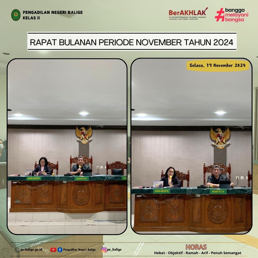 RAPAT BULANAN PERIODE NOVEMBER TAHUN 2024 RAPAT BULANAN PERIODE NOVEMBER TAHUN 2024