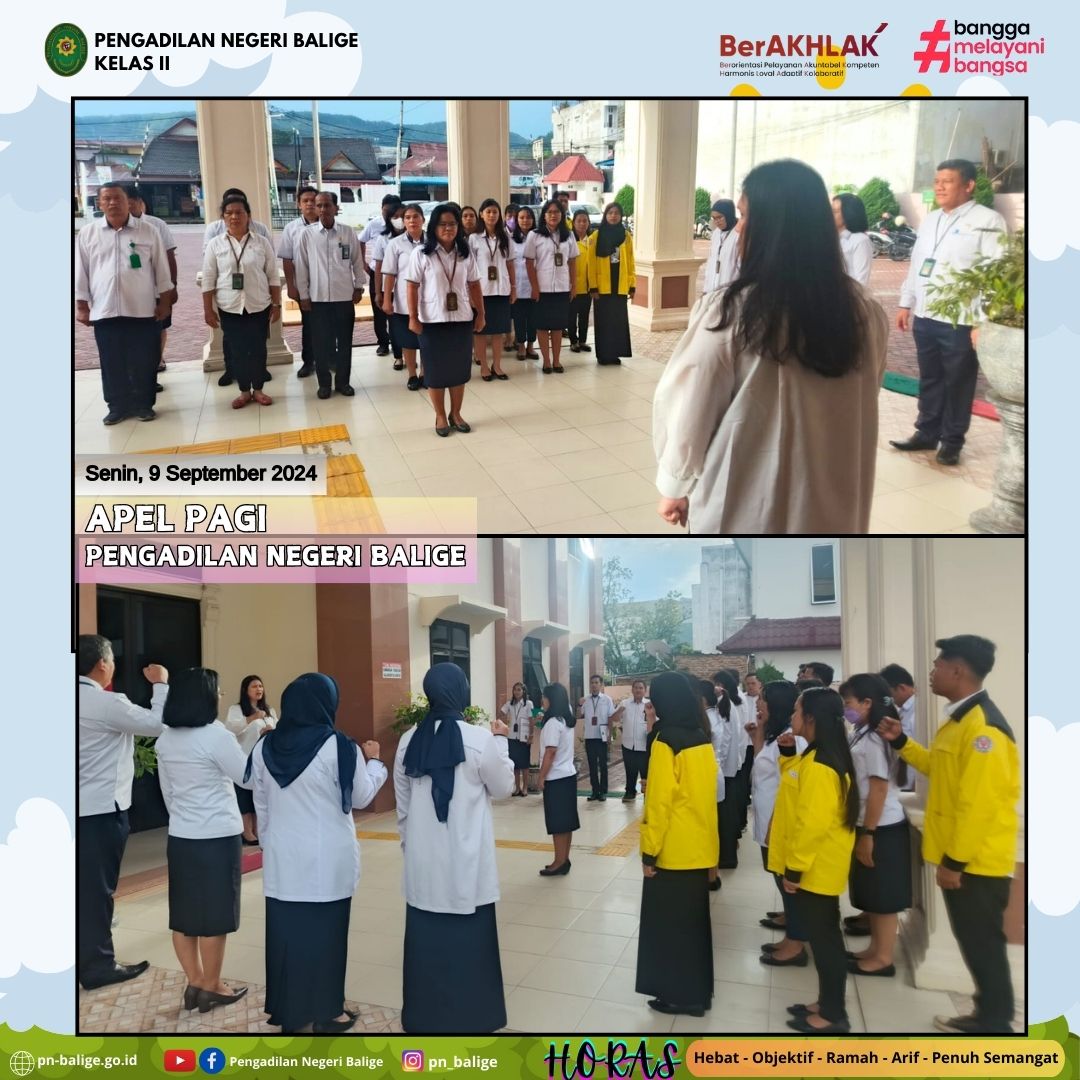 KEGIATAN APEL PAGI - Senin 9 September 2024 KEGIATAN APEL PAGI - Senin 9 September 2024