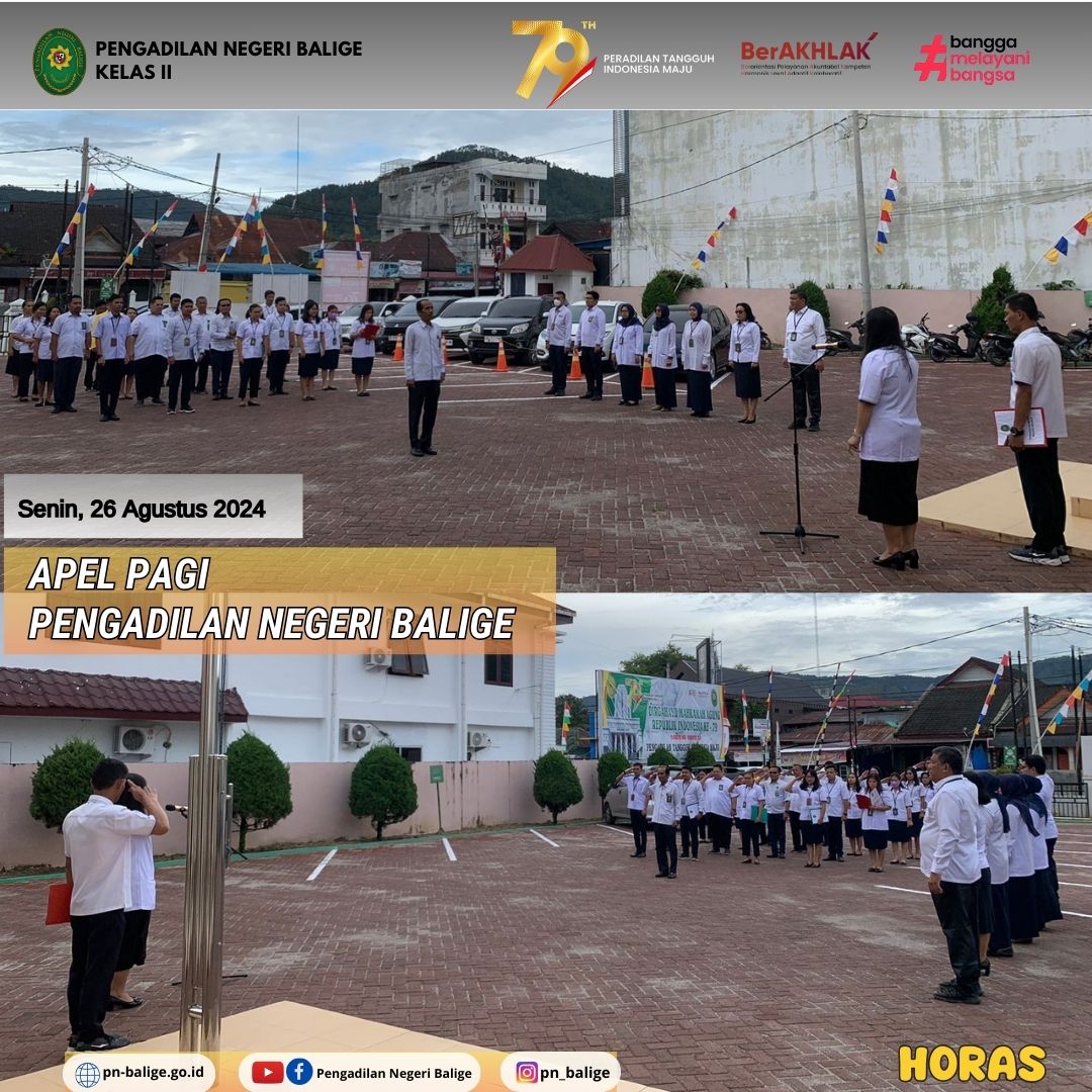 KEGIATAN APEL PAGI - Senin, 26 Agustus 2024 KEGIATAN APEL PAGI - Senin, 26 Agustus 2024