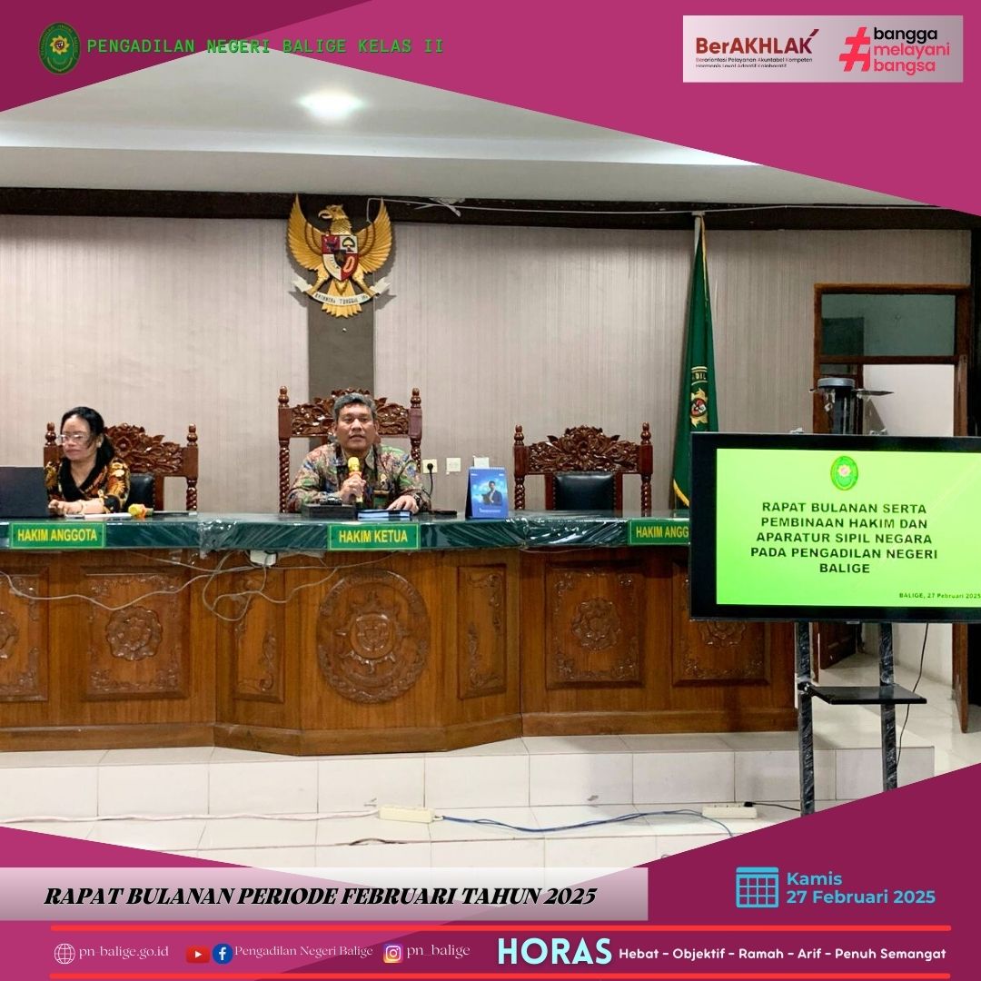 RAPAT BULANAN PERIODE FEBRUARI TAHUN 2025 RAPAT BULANAN PERIODE FEBRUARI TAHUN 2025