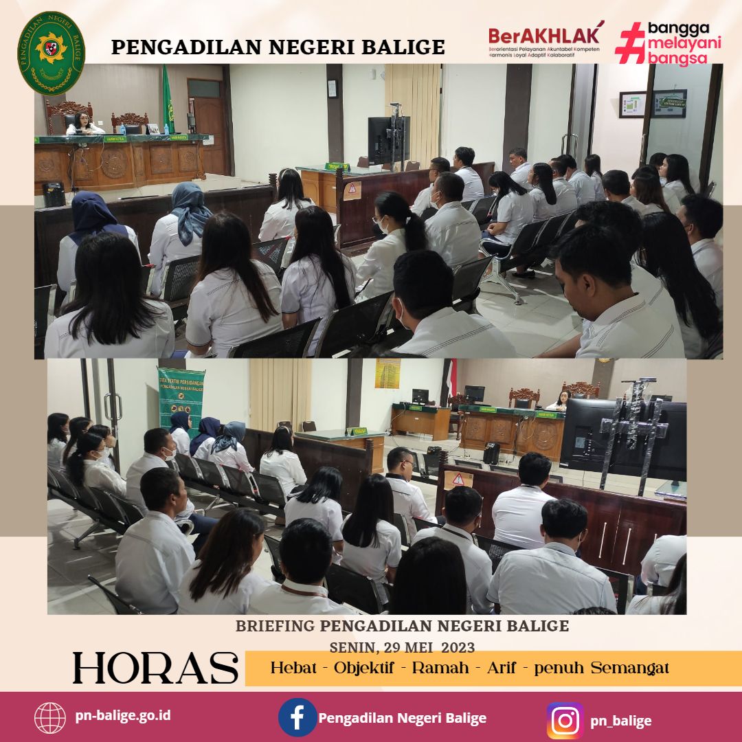 BRIEFING PENGADILAN NEGERI BALIGE BRIEFING PENGADILAN NEGERI BALIGE