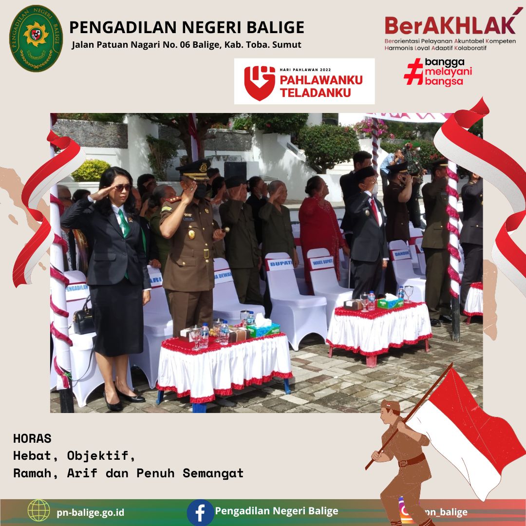 pengadilan Negeri Balige mengikuti Peringatan Hari Pahlawan di Pemkab Toba