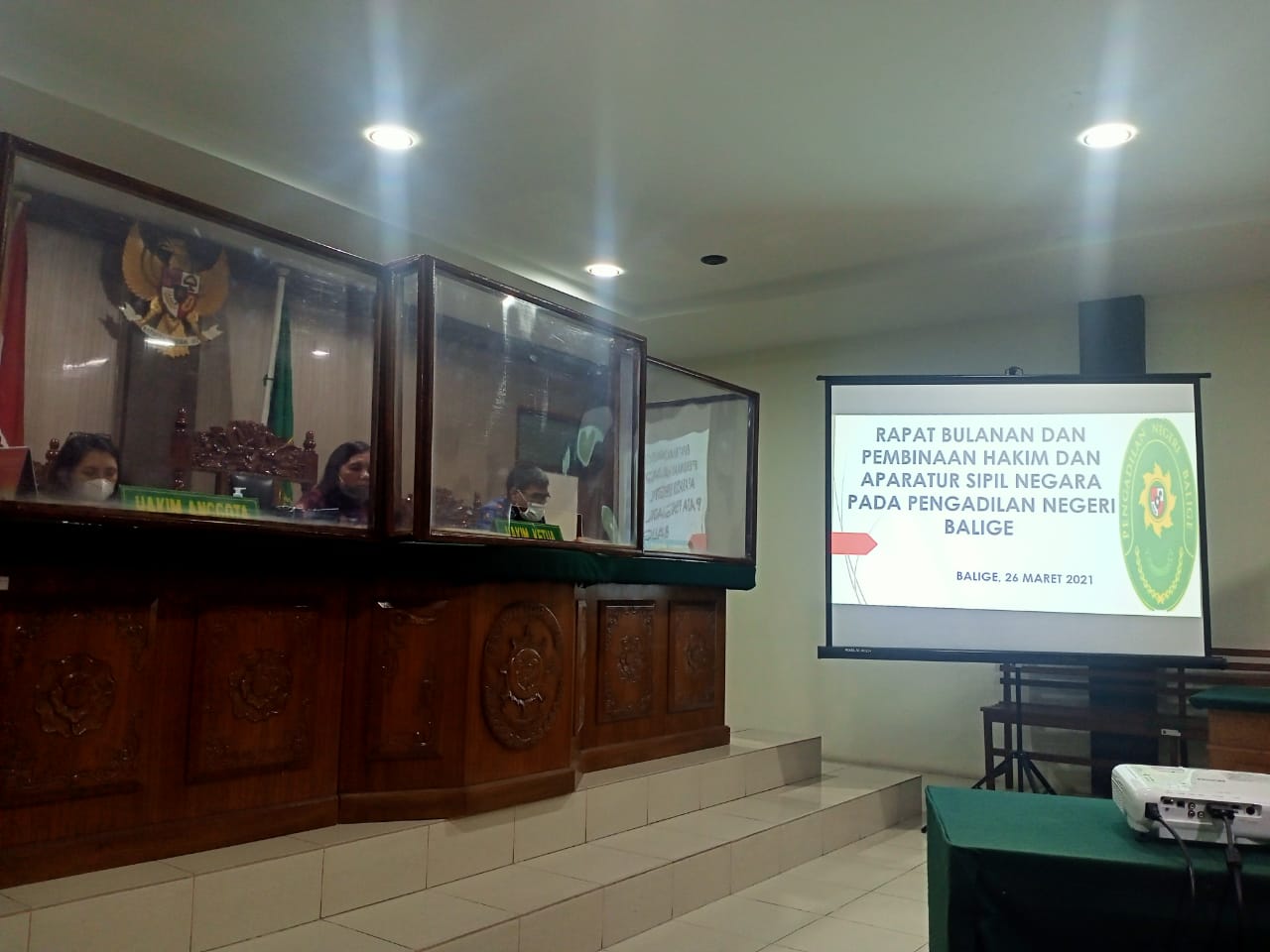 RAPAT BULANAN BULAN MARET TAHUN 2021 PENGADILAN NEGERI BALIGE